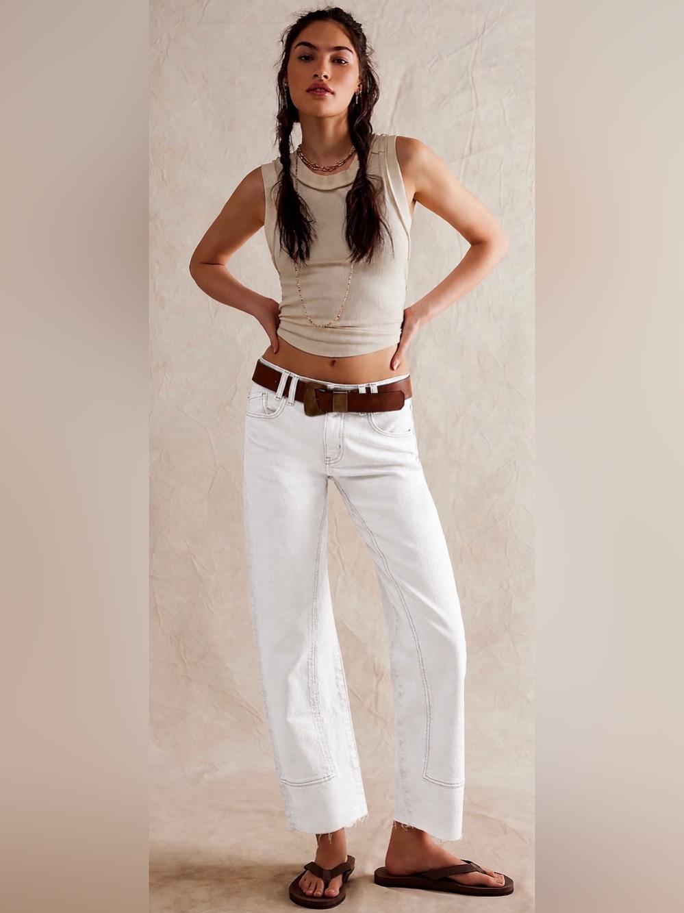 We the Free People 28 Risk Taker Mid Rise White Jeans Anthropologie Barrel $128
